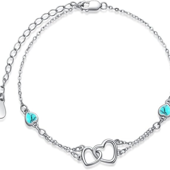 Anklet/Bracelet for Women 925 Sterling Silver Birthstone Jewelry Cubic Zirconia